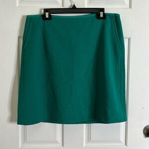 Lafayette 148 New York Mini Skirt Women's size 14 Wool Academia Green New